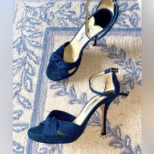 LAST CHANCE - CONSIGNING SOON - Jimmy Choo Denim Blue “Maya” Sandals